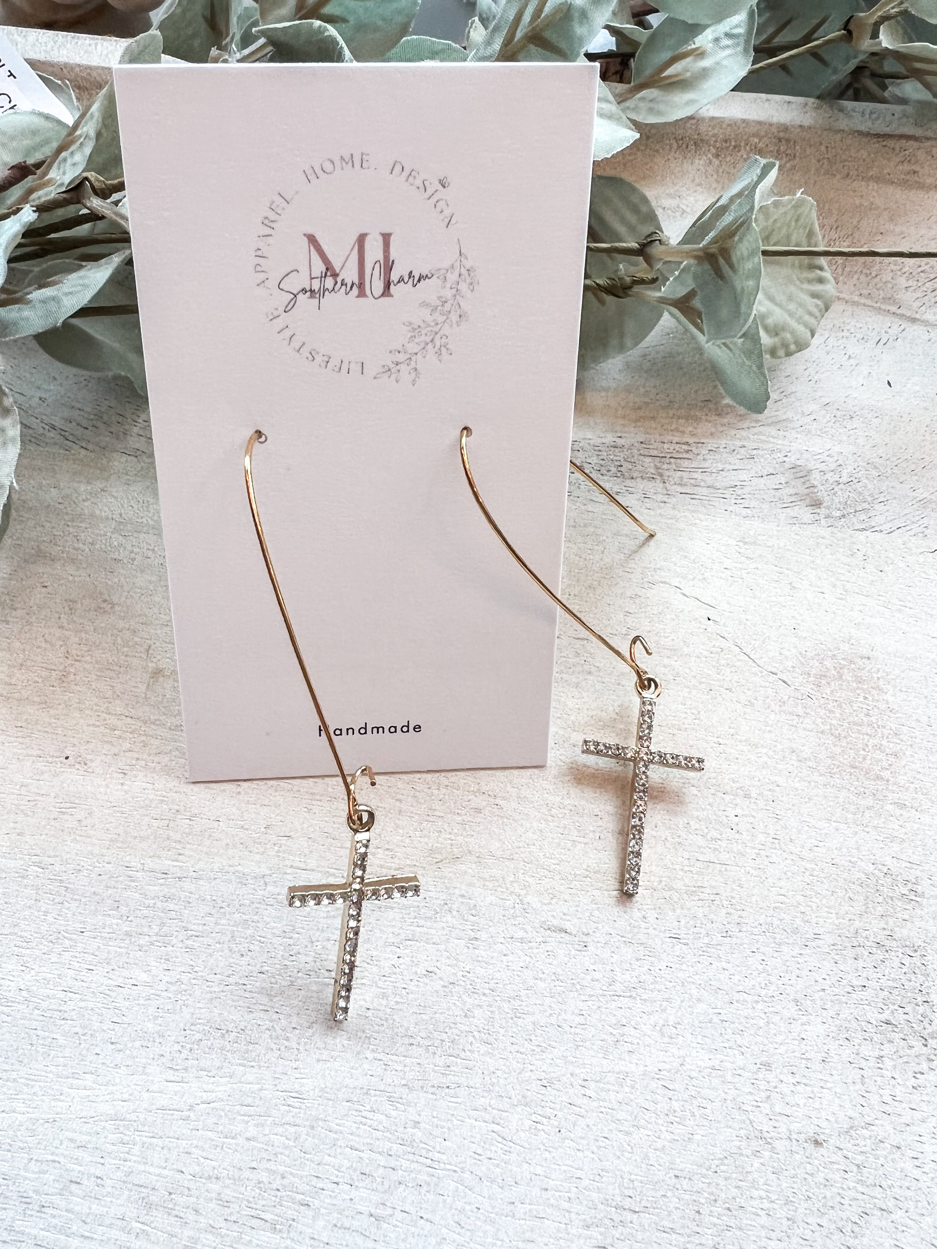 Dangled Cross Earrings