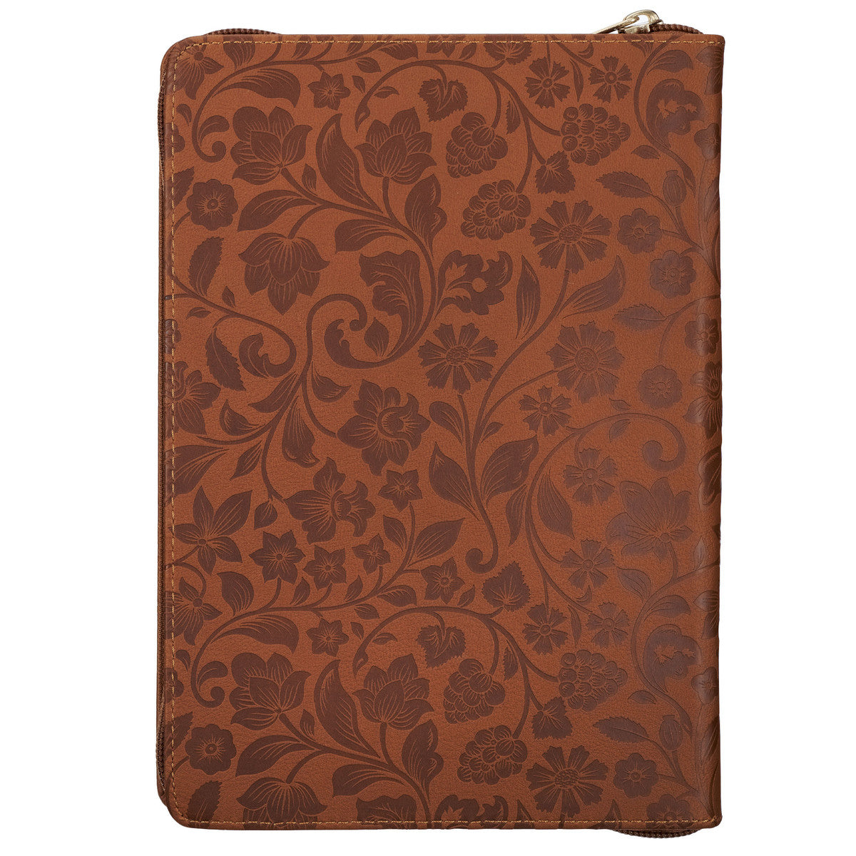 I Can Do All Things Through Christ Honey-brown Faux Leather Classic Journal with Zipper Closure - Philippians 4:13