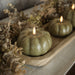 3.5" GREEN 3D FLAME SHORT PUMPKIN CANDLE - Michigan Southern Charm