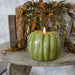 5" GREEN 3D FLAME PUMPKIN CANDLE - Michigan Southern Charm