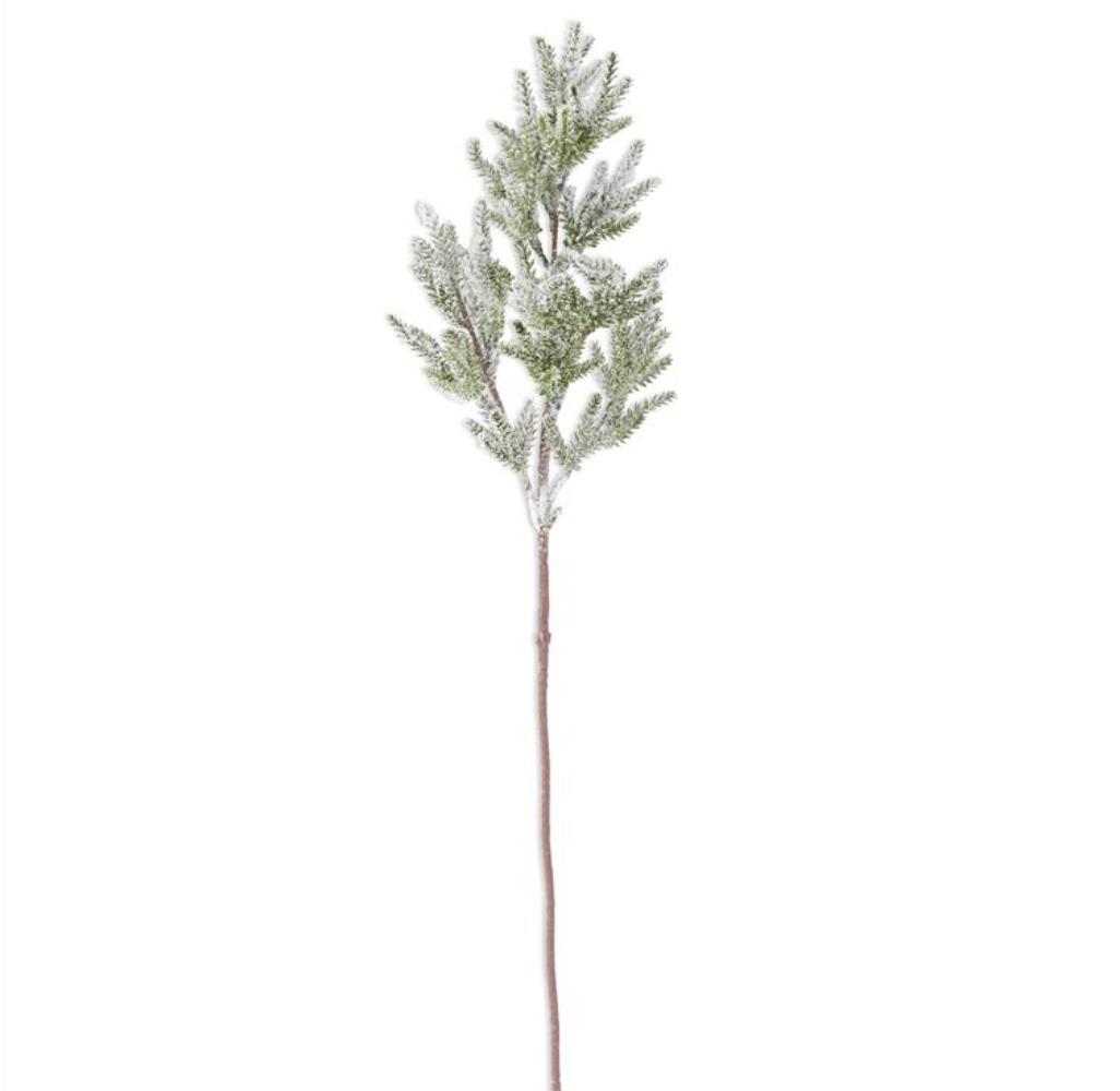 Glittered Snowy Flocked Pine Stem