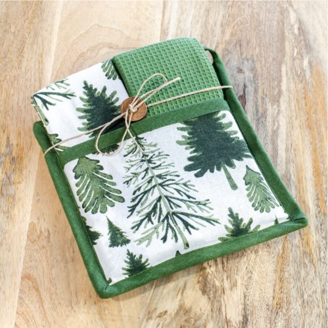 TREE POTHOLDER TOWEL SET - Michigan Southern Charm