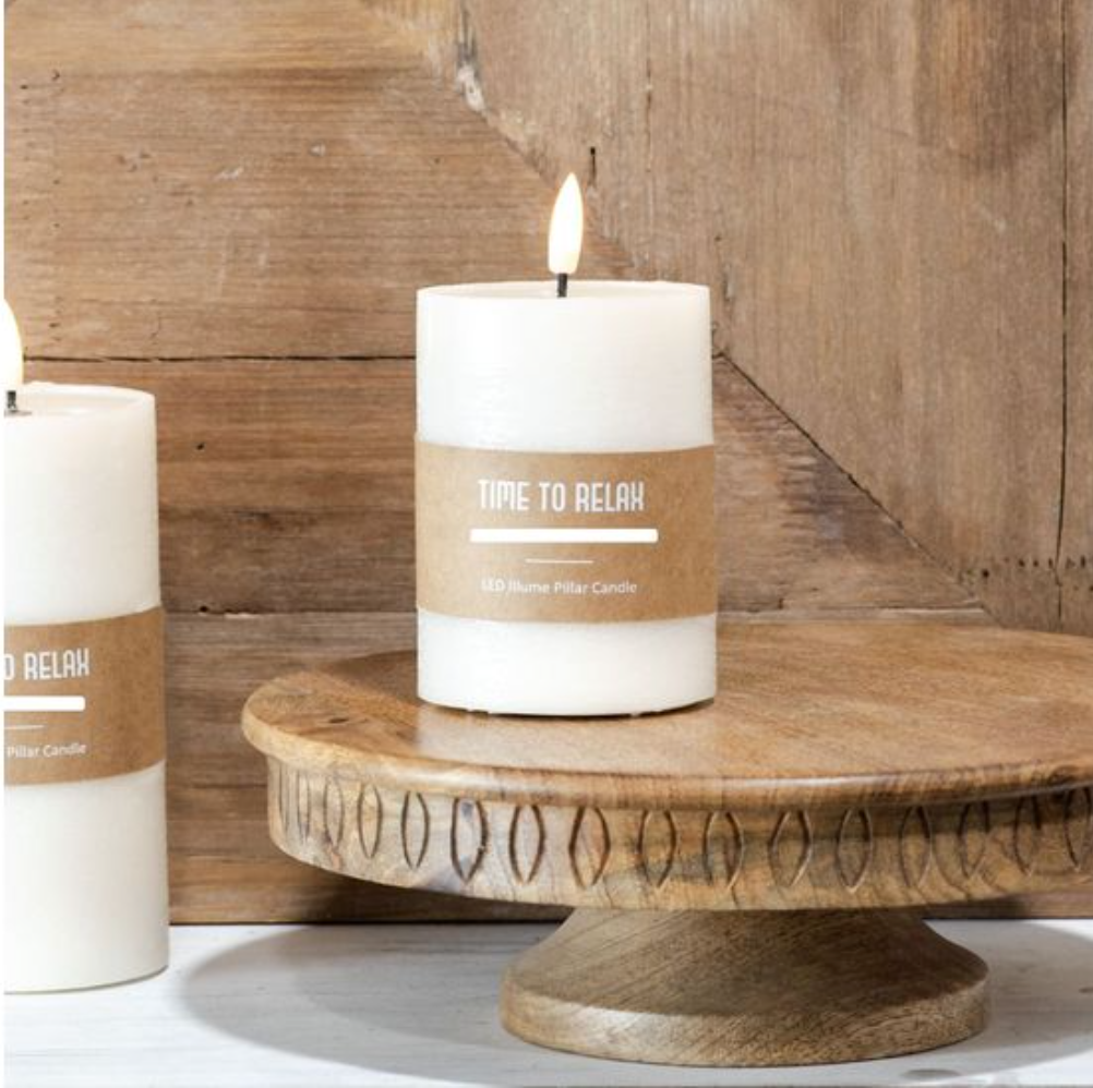 WHITE 4" LED PILLAR CANDLE