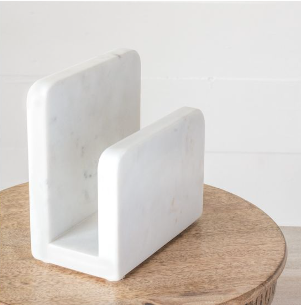WHITE MARBLE NAPKIN HOLDER