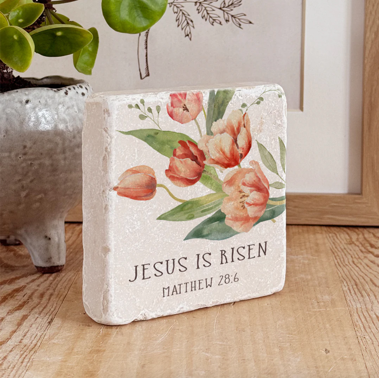 He Is Risen Marble Stone - Michigan Southern Charm
