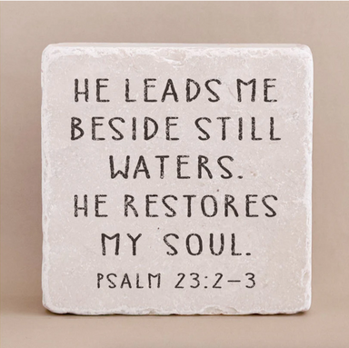 Psalm 23:2-3 Marble Stone - Michigan Southern Charm