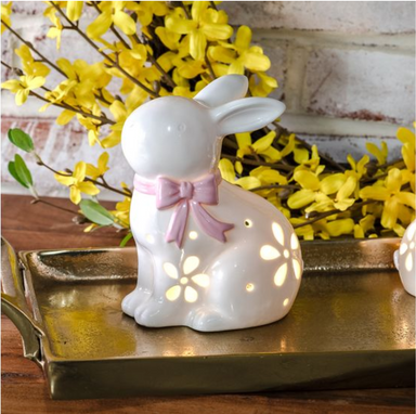 BOW BUNNY LED LIGHT UP 5" - Michigan Southern Charm