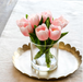 FAUX PINK TULIPS IN GLASS VASE - Michigan Southern Charm