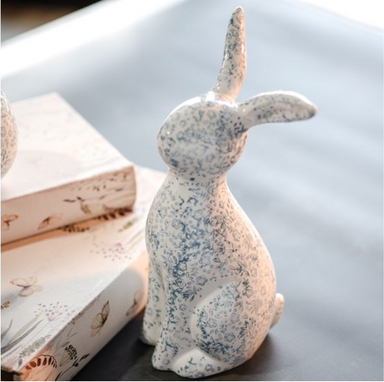 BLUE FLORAL DOLOMITE BUNNY 9.5" - Michigan Southern Charm