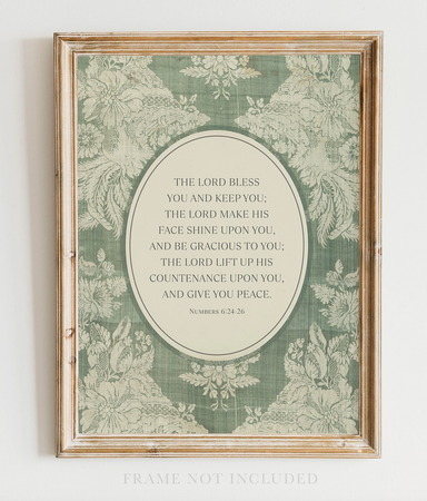 Bless You Vintage Wall Art Print Christian Gift Decor - Michigan Southern Charm