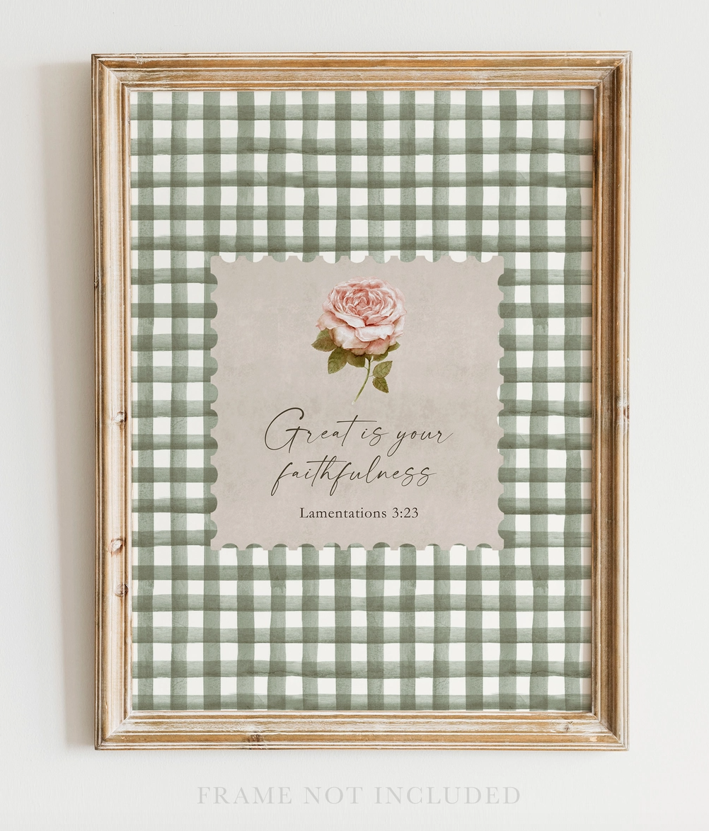 Faithfulness Christian Art Print Canvas Scripture Decor Gift - Michigan Southern Charm