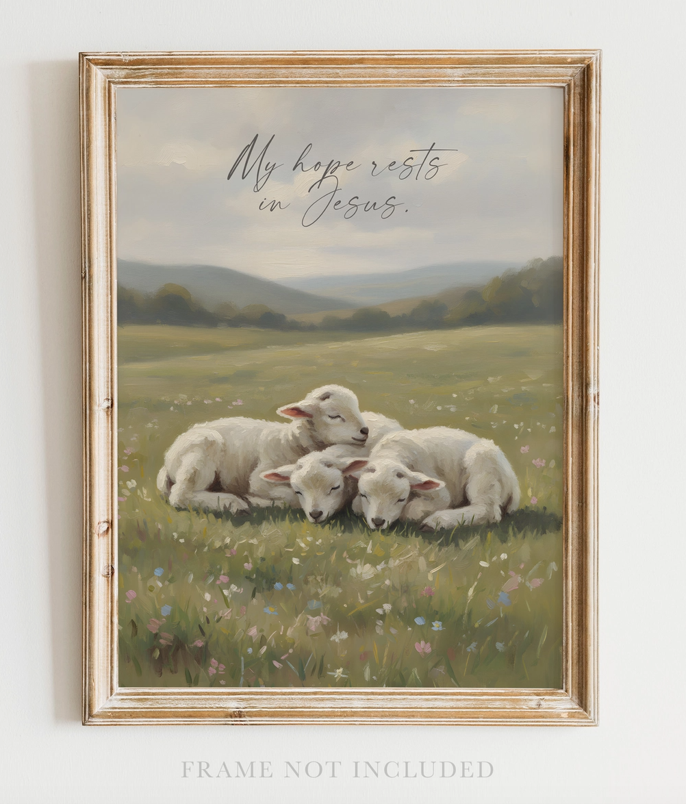 Jesus' Lambs Art Print - Michigan Southern Charm