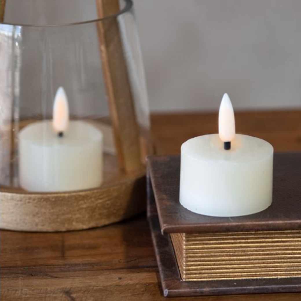 Set Of 2 CREAM TEALIGHT LED CANDLES - Michigan Southern Charm