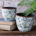 GREEN 2 TONE FLORAL PLANTERS - Michigan Southern Charm