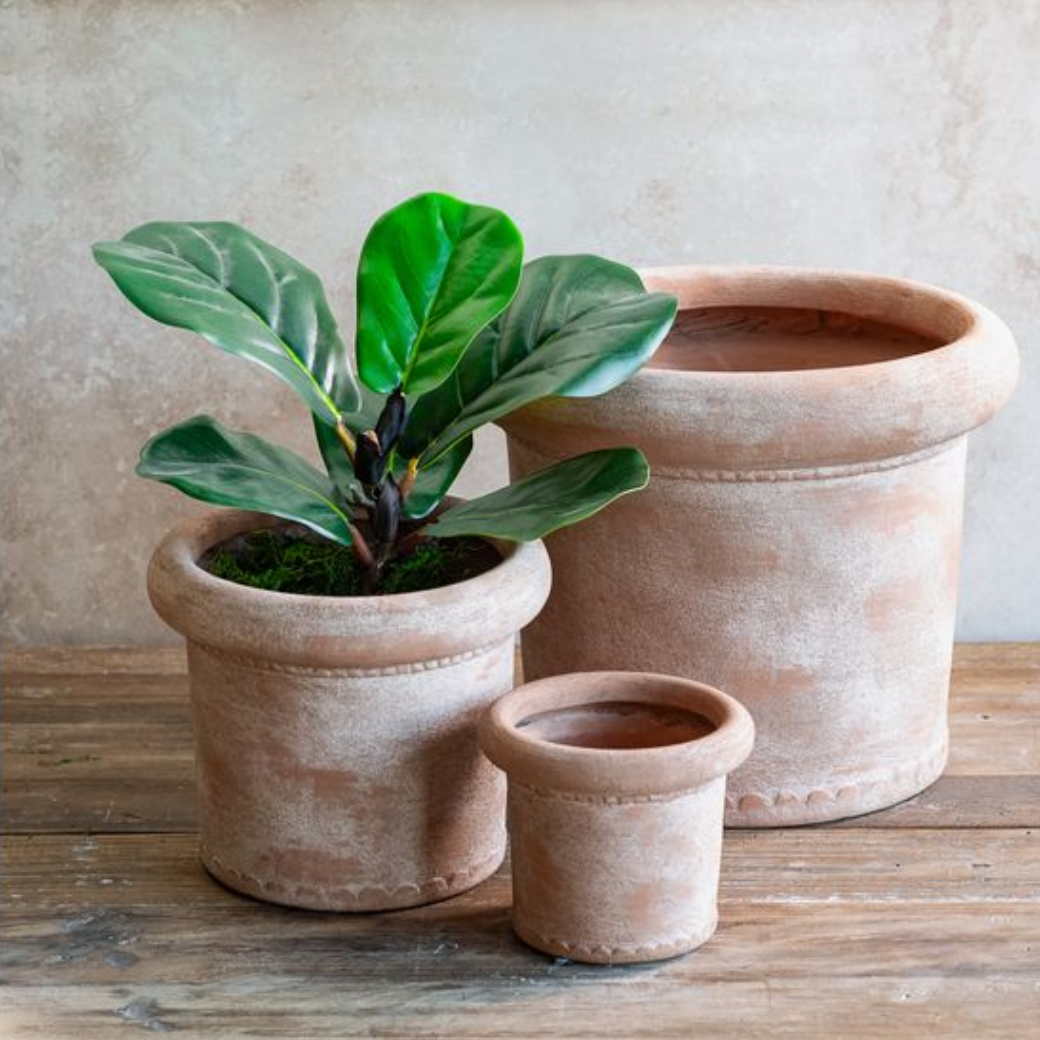 ROUND CLAY PLANTER - Michigan Southern Charm