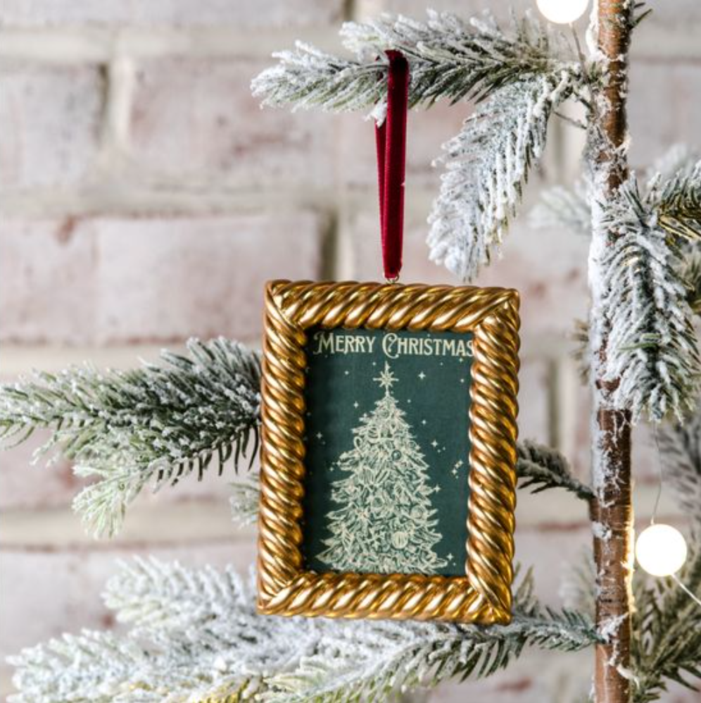 GOLD SQ FRAME ORNAMENT