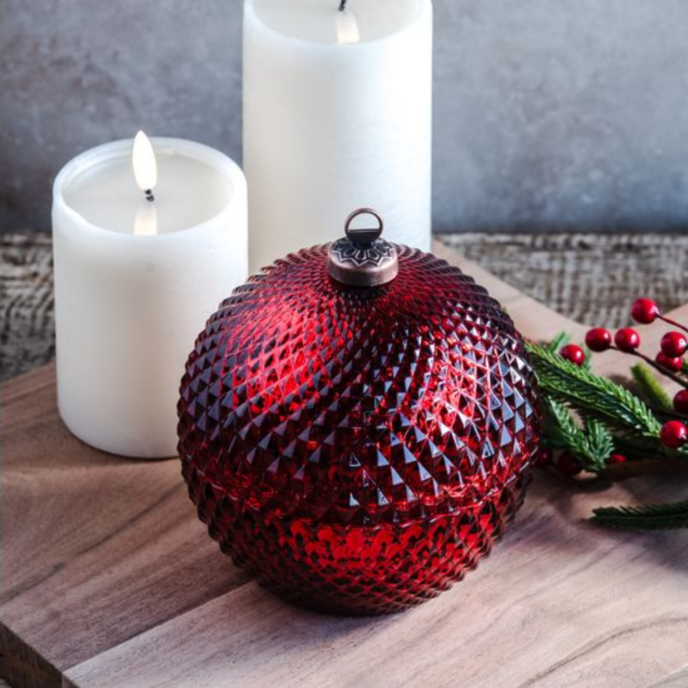 5"D RED DIAMOND ORN JAR
