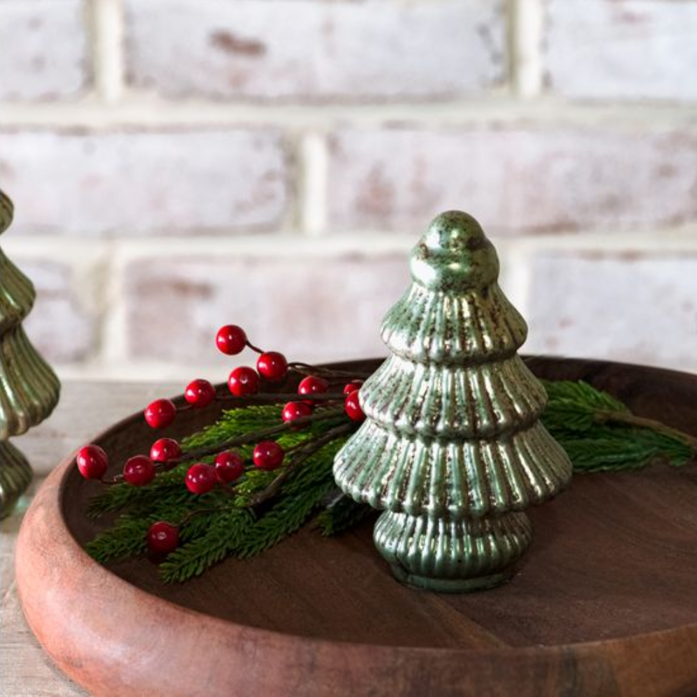 4.75"H VERDIGRIS GLASS TREE