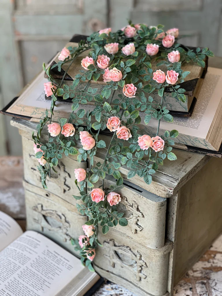 Pink Calloway Rose Hanging 26.5"