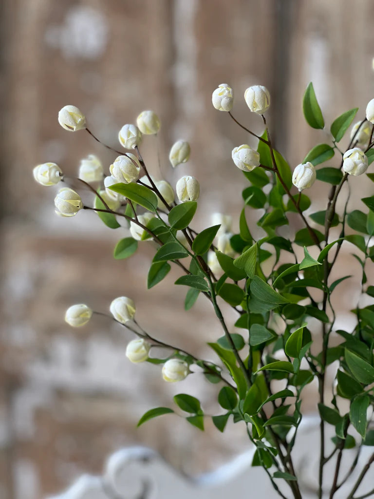 Cream Billows Buds Bush 15.5"