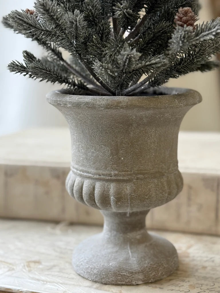 Snowy Aristocrat Tree w/ Urn | 15"