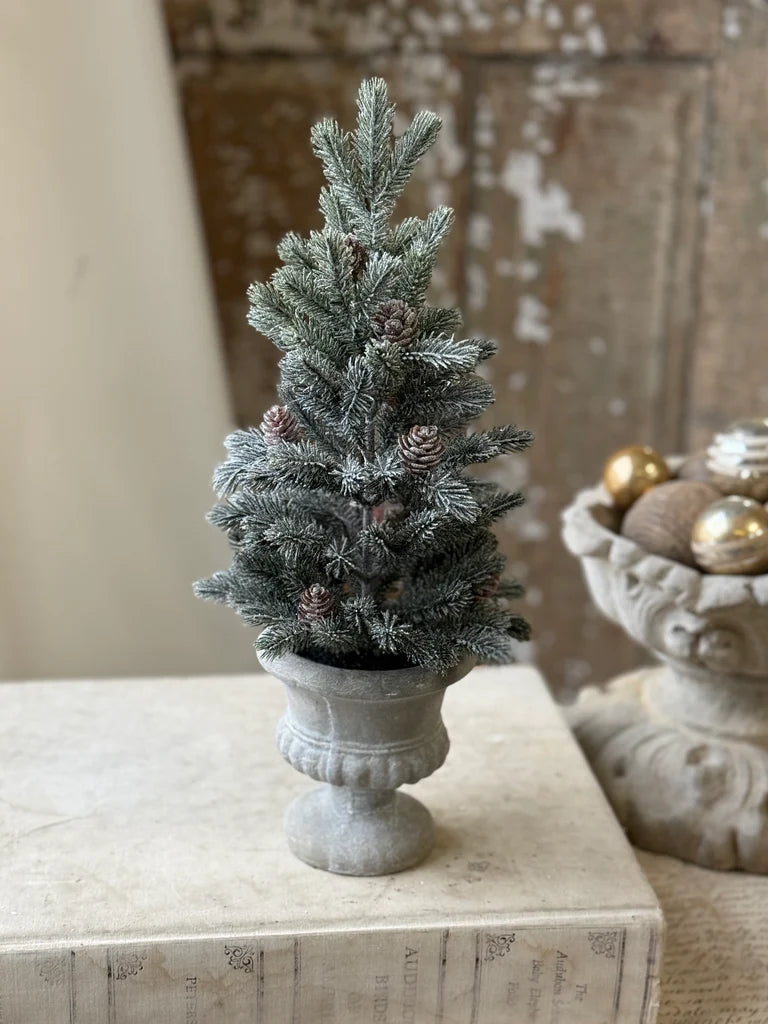 Snowy Aristocrat Tree w/ Urn | 15"
