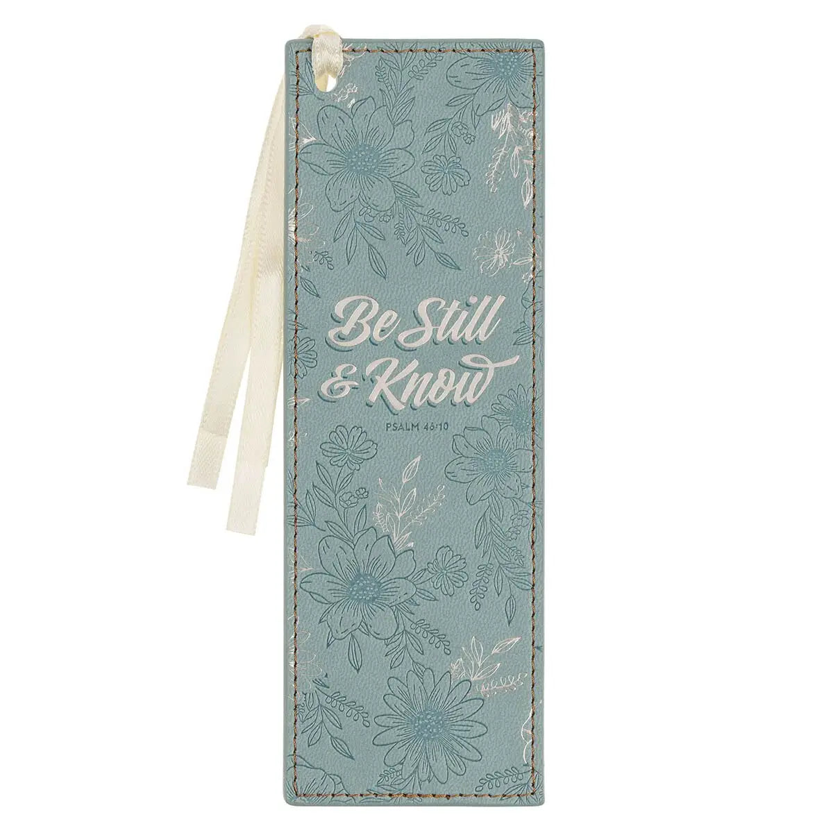 Bookmark Faux Leather Teal Be Still & Know Ps. 46:10 - Michigan Southern Charm