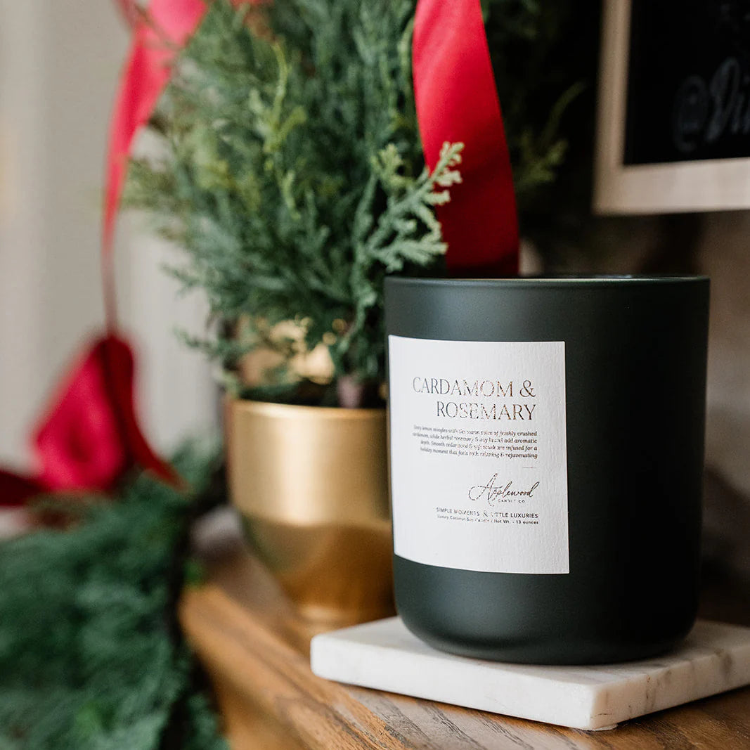 Crushed Cardamom & Rosemary Luxury Candle