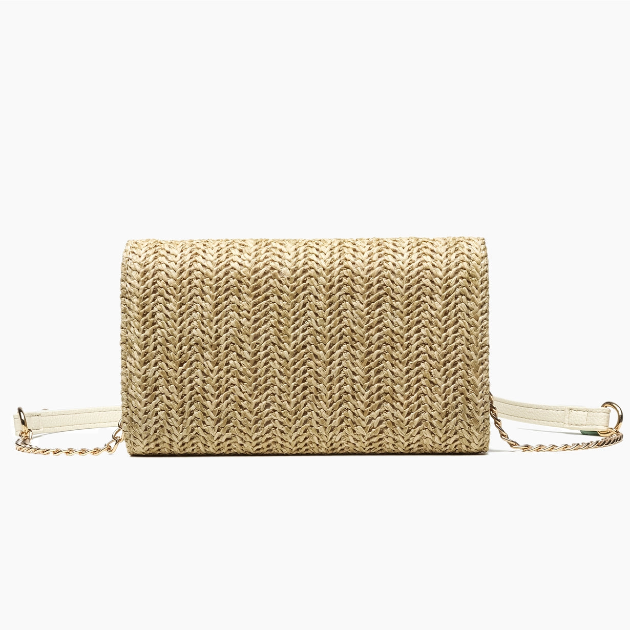 Bonnie Straw Wallet Crossbody Purse White