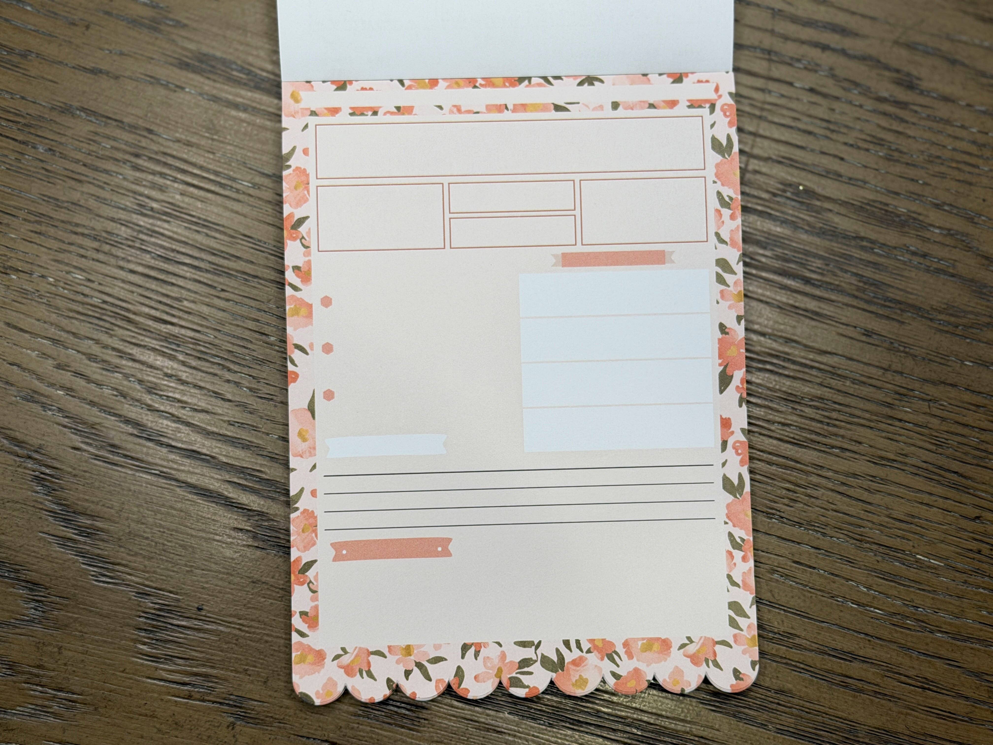 Peach Floral Bible Study Tip-In Notepad