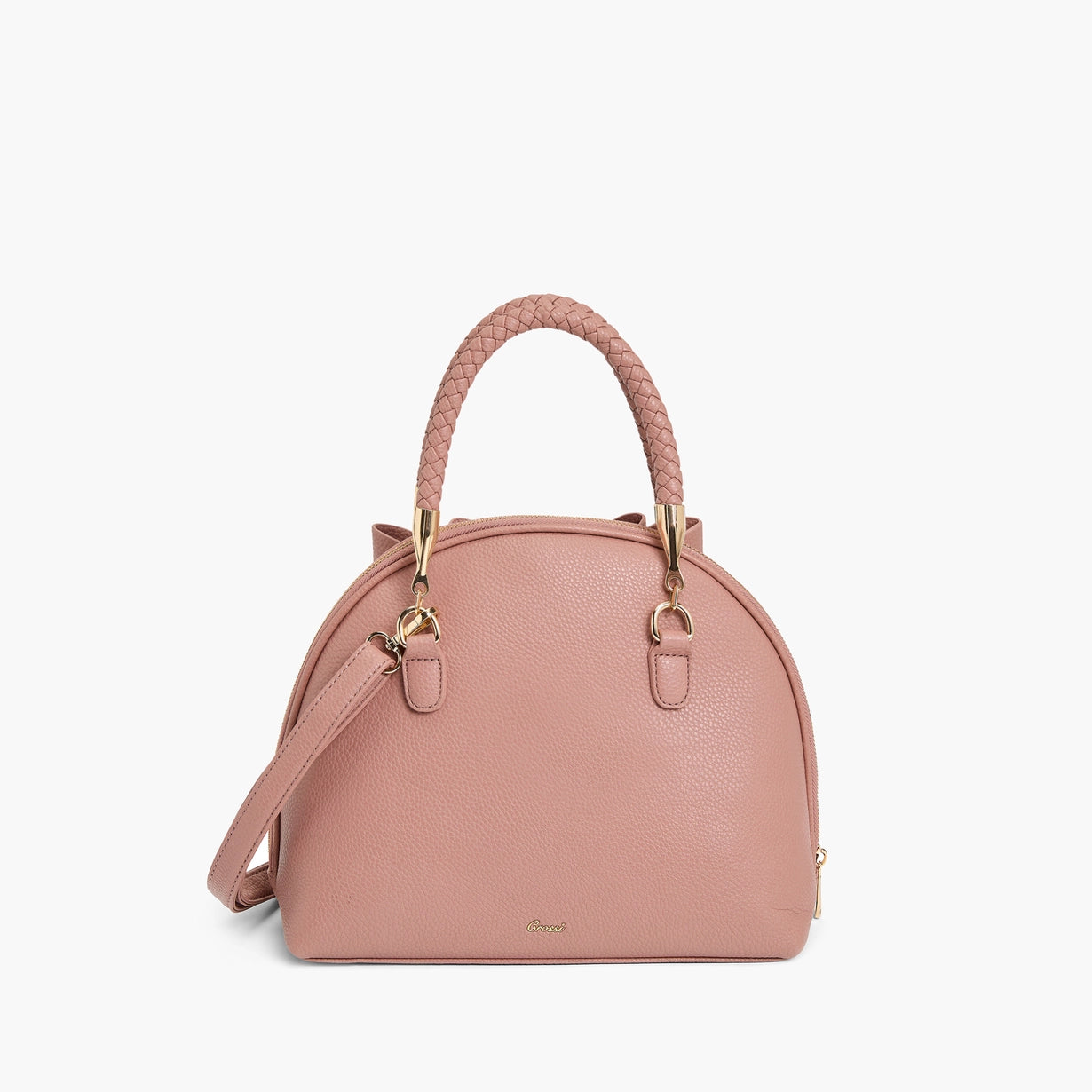 Bea Braided Top Handle Satchel Mauve