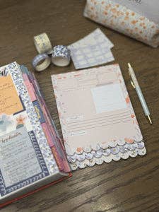 Christian Bible Journaling Tip-In Notepad For Women - Peachy Blue