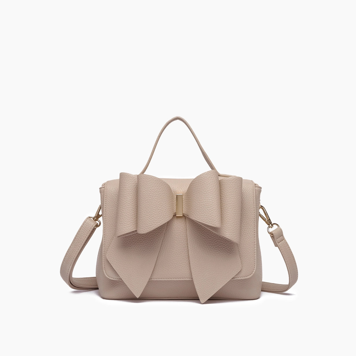 Eva Double Bow Crossbody Beige