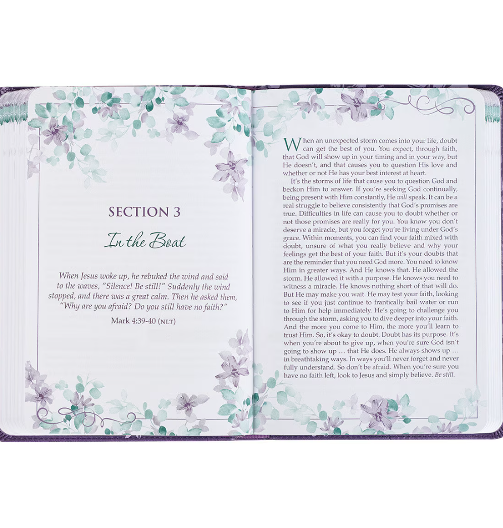 A Journey with Jesus Purple Faux Leather Devotional - Michigan Southern Charm