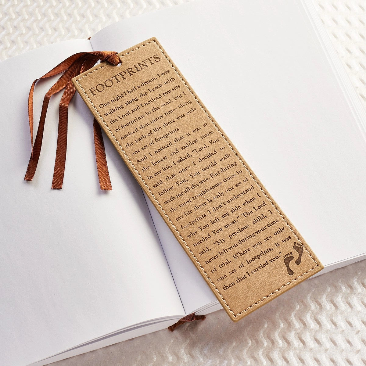 Bookmark Faux Leather Footprints