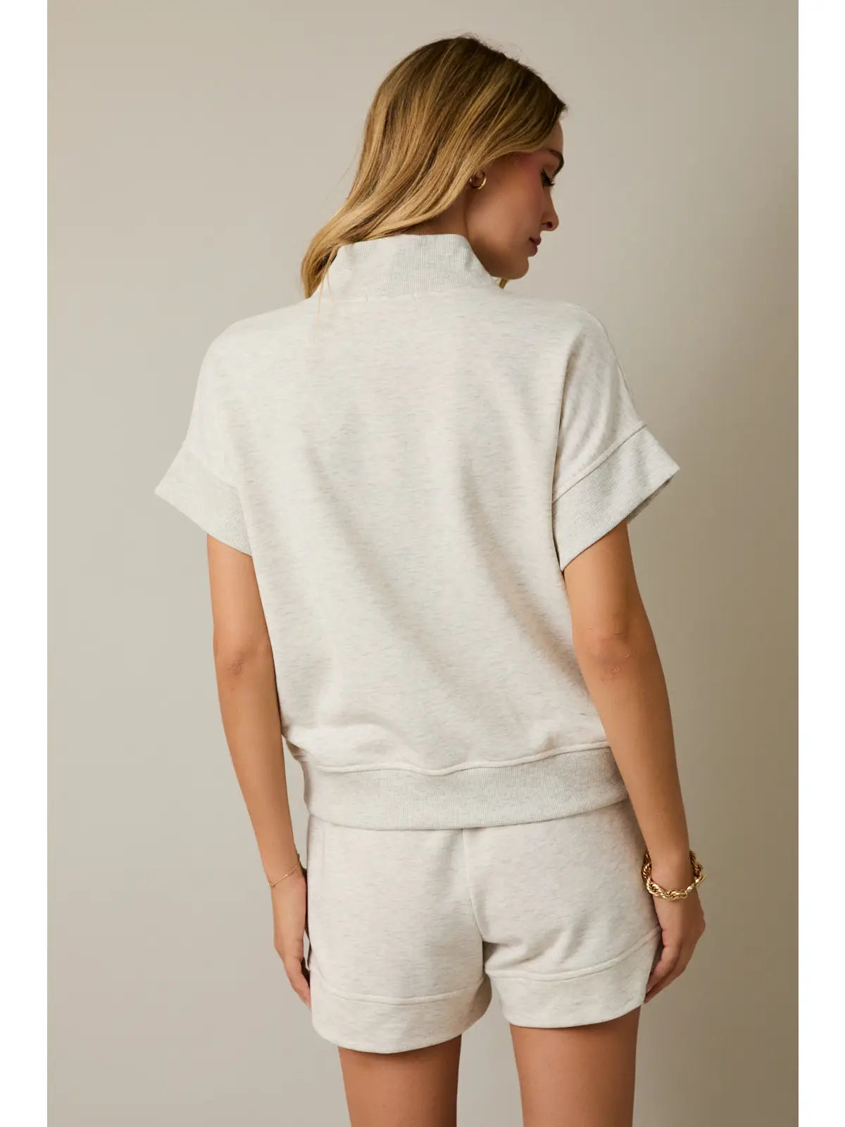 V-Neck Short Sleeve Zip Up Top & Bottoms - Michigan Southern Charm
