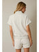 V-Neck Short Sleeve Zip Up Top & Bottoms - Michigan Southern Charm