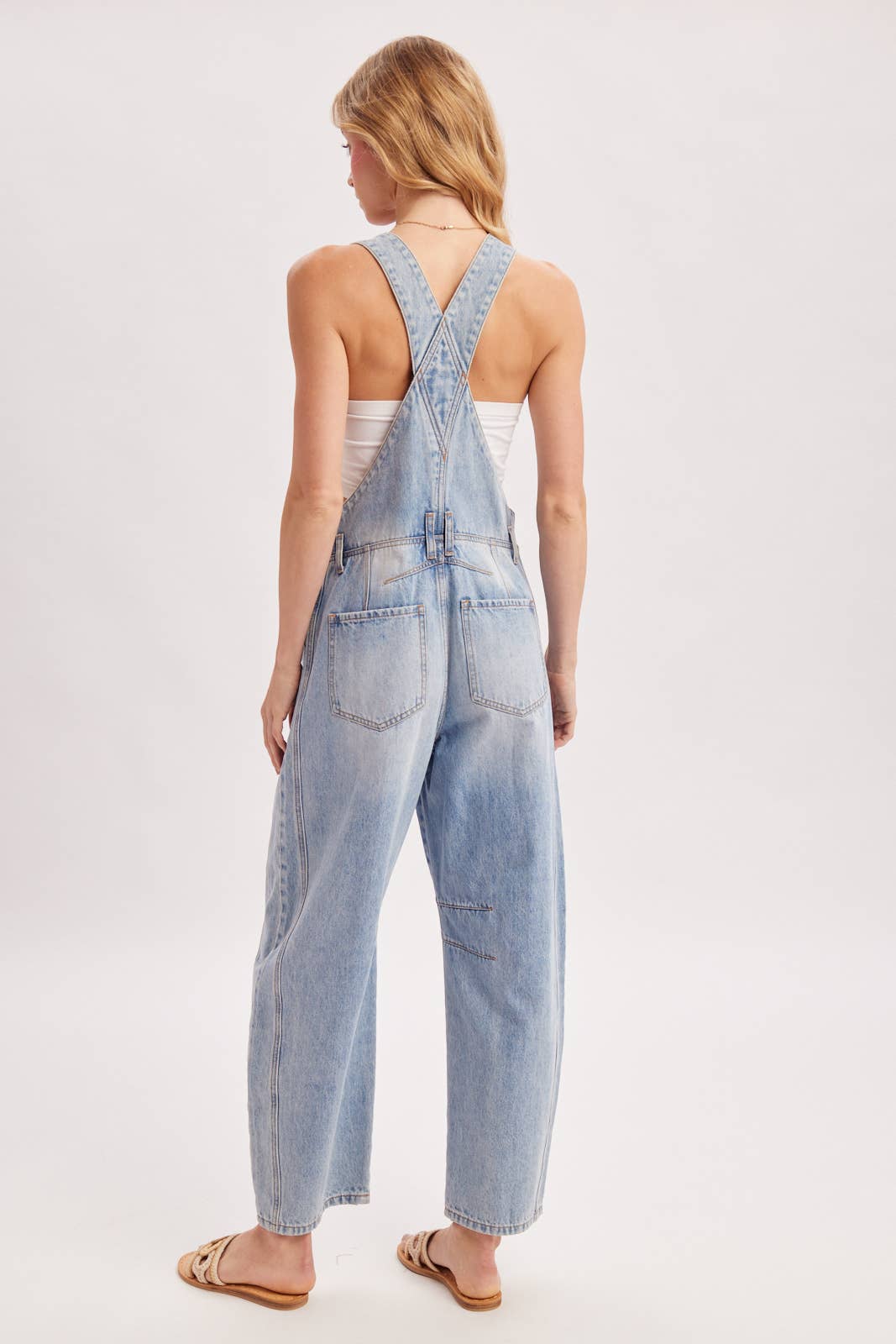 DENIM BARREL OVERALLS