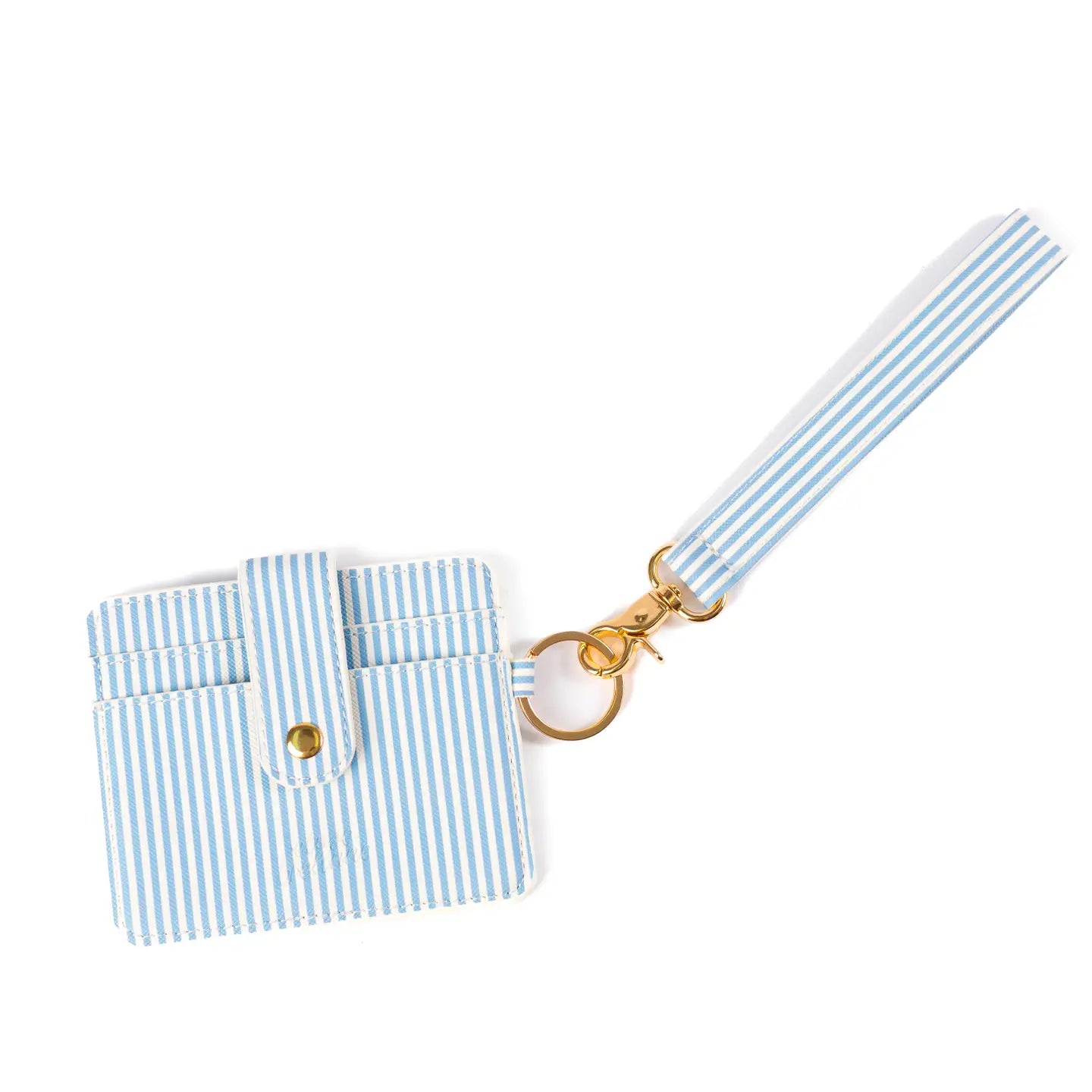 Blue Stripes Wristlet Keychain