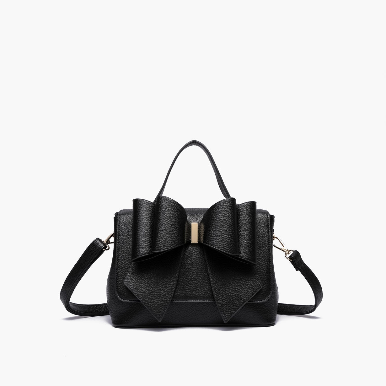 Eva Double Bow Crossbody Black