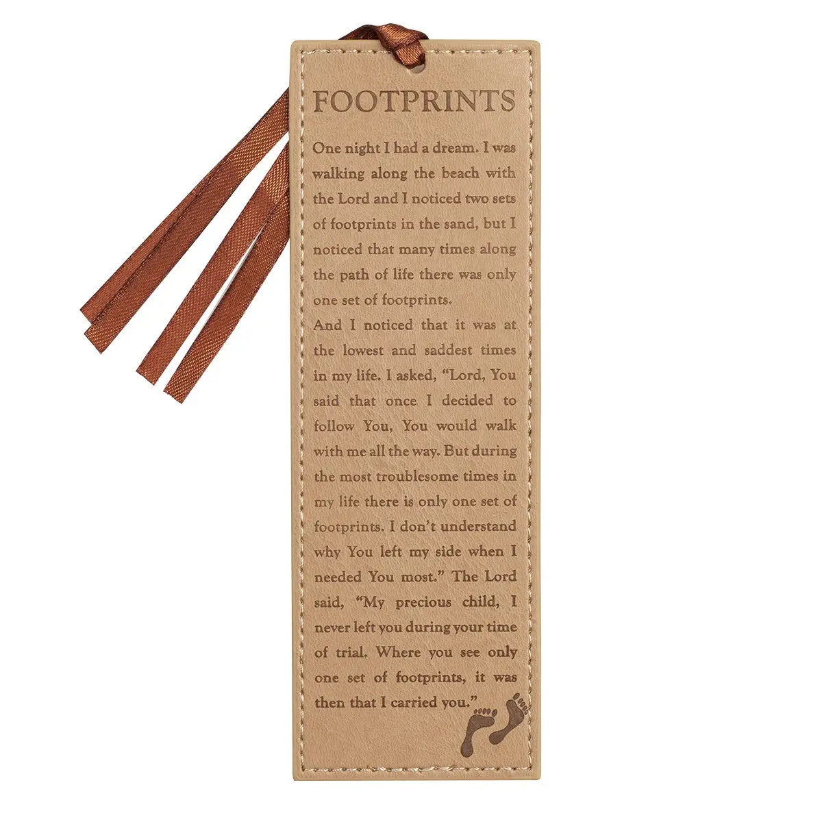 Bookmark Faux Leather Footprints