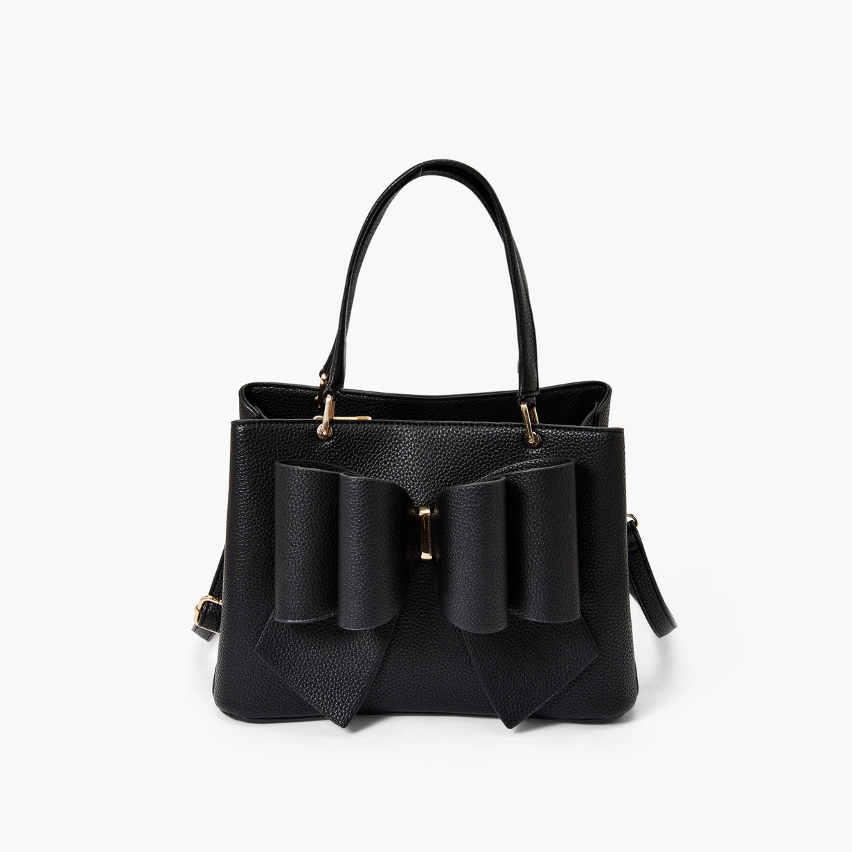 Jenna Bow Fall Satchel Purse - Black