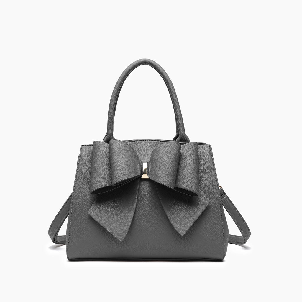 Park Double Bowtie Top Handle Satchel - Frost Grey