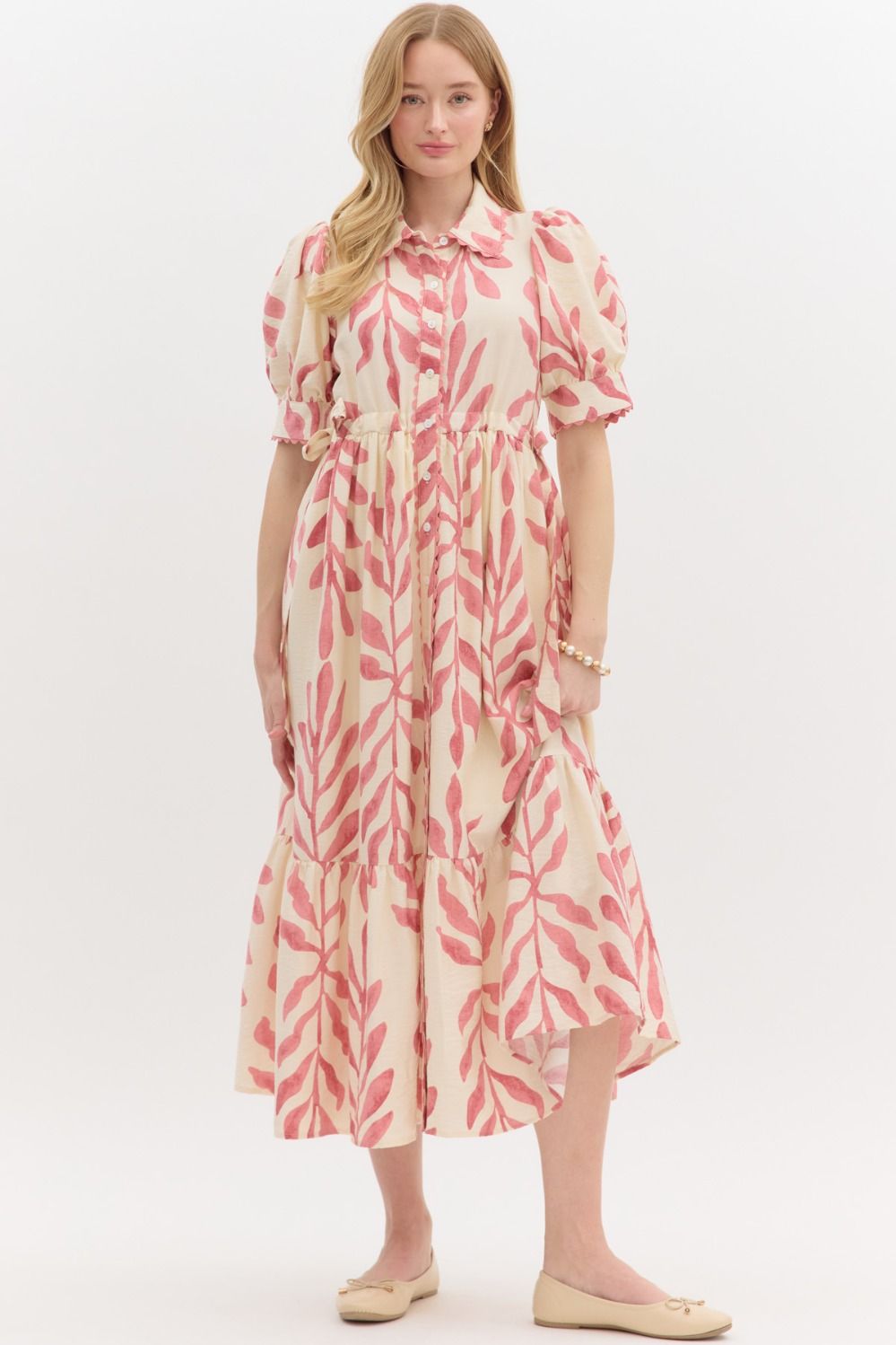 Botanical Print Midid Dress