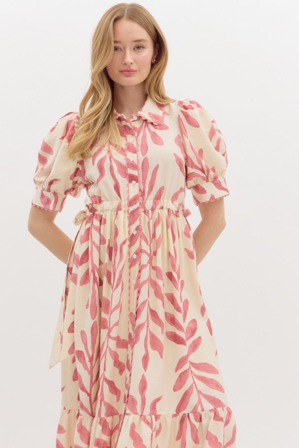 Botanical Print Midid Dress