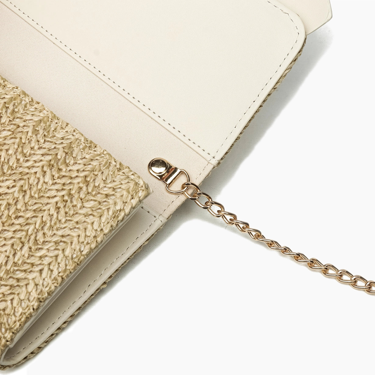 Bonnie Straw Wallet Crossbody Purse White