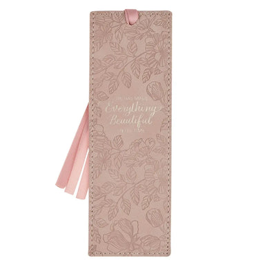 Bookmark Faux Leather Everything Beautiful Pink Ecc. 3:11 - Michigan Southern Charm
