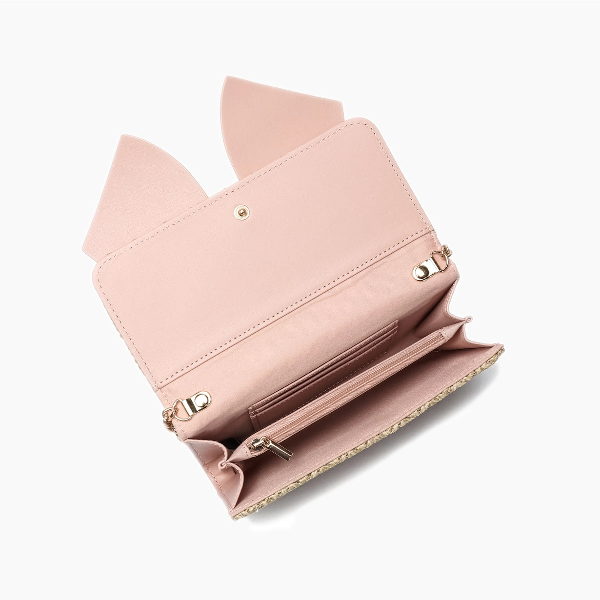 Bonnie Straw Wallet Crossbody Purse Blush