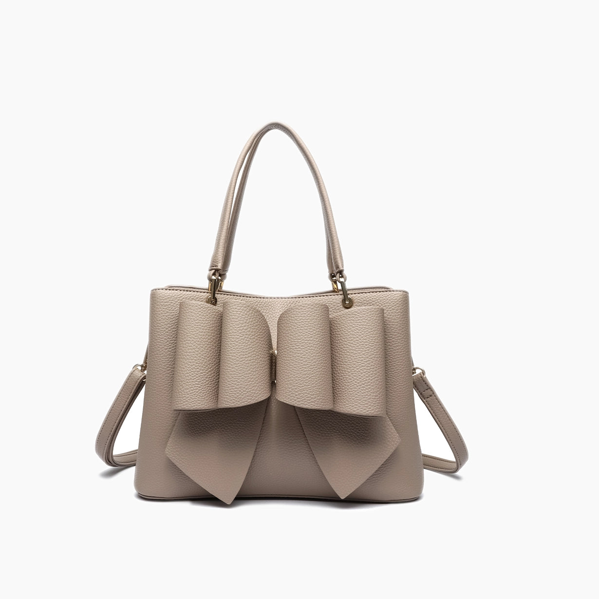 Jenna Bow Fall Satchel Purse - Taupe