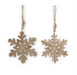 6 Inch Mango Wood Snowflake Ornament w/Jute Hangers - Michigan Southern Charm